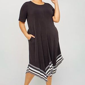 Catherines. A-Line Dress. Midi. Striped. Pockets